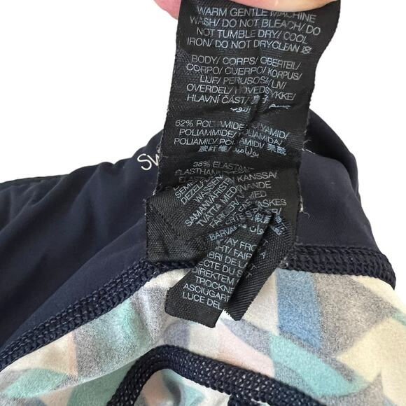 Sweaty Betty Power 7/8 Workout Leggings Pants Floral Pockets Blue 14 - Picture 7 of 10